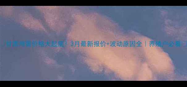 图片 📌甘肃鸡蛋价格大起底！3月最新报价+波动原因全｜养殖户必看🥚