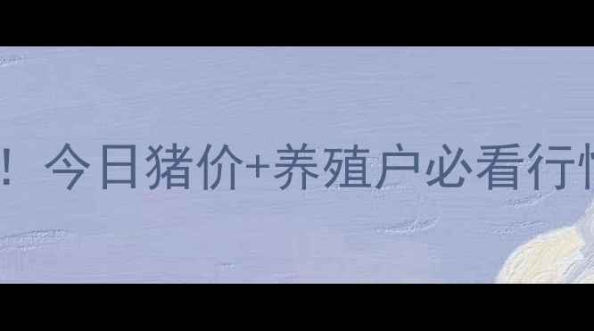 图片 🔥哈尔滨生猪市场速递！今日猪价+养殖户必看行情分析（附养殖建议）2