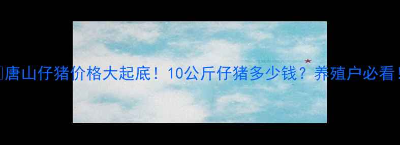 图片 🔥唐山仔猪价格大起底！10公斤仔猪多少钱？养殖户必看！