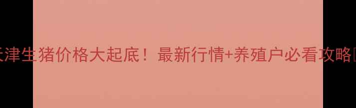 图片 🔥天津生猪价格大起底！最新行情+养殖户必看攻略🐷💰