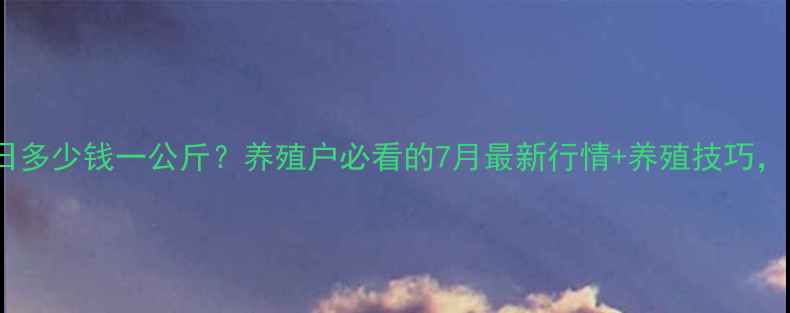 图片 🔥安徽毛猪价格今日多少钱一公斤？养殖户必看的7月最新行情+养殖技巧，附养殖户真实反馈2