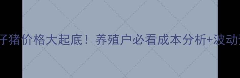 图片 🔥开平仔猪价格大起底！养殖户必看成本分析+波动预测🌟1