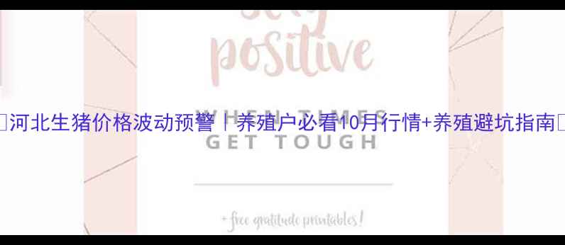 图片 🔥河北生猪价格波动预警｜养殖户必看10月行情+养殖避坑指南🔥
