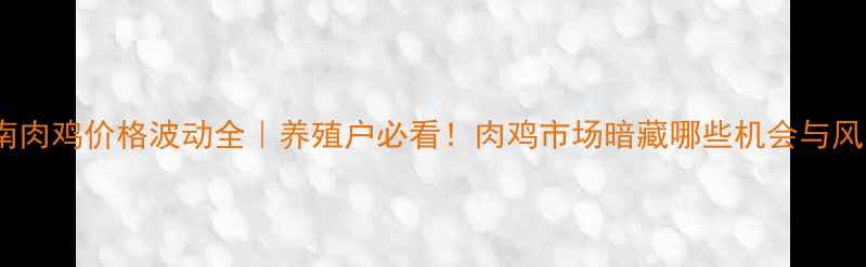 图片 🔥济南肉鸡价格波动全｜养殖户必看！肉鸡市场暗藏哪些机会与风险？2