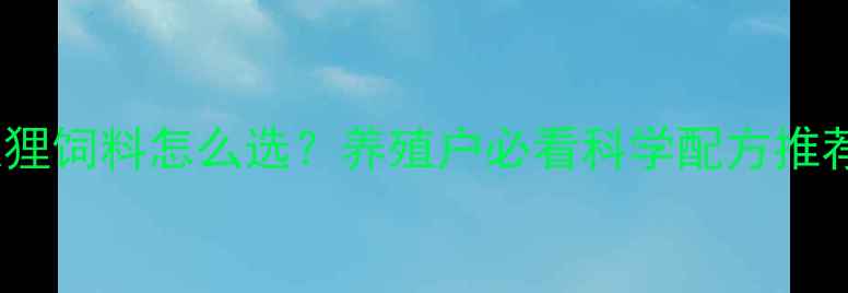 图片 🔥狐狸饲料怎么选？养殖户必看科学配方推荐！1