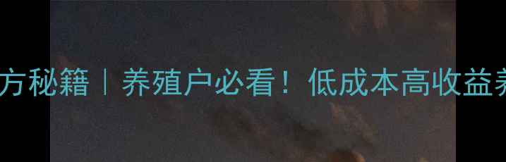 图片 🔥白羽鸡饲料配方秘籍｜养殖户必看！低成本高收益养殖全攻略🔥🌟1