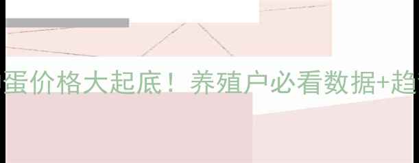 图片 🔥肉种蛋价格大起底！养殖户必看数据+趋势分析