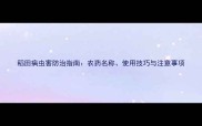 稻田病虫害防治指南农药名称使用技巧与注意事项
