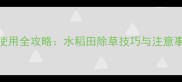 笑牌氨基盖草酮除草剂使用全攻略水稻田除草技巧与注意事项附效果对比数据