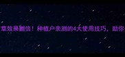 吡草醚防草效果翻倍种植户亲测的4大使用技巧助你省心又增收