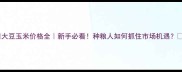大豆玉米价格全新手必看种粮人如何抓住市场机遇