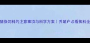 育肥猪换饲料的注意事项与科学方案养殖户必看换料全攻略
