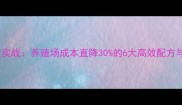 粗饲料降改实战养殖场成本直降30的6大高效配方与操作指南